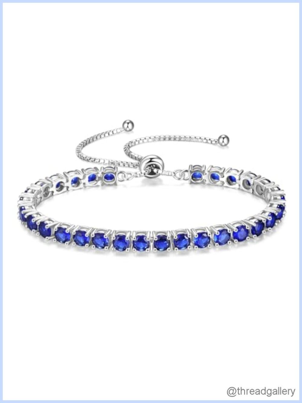 Sterling Silver Tennis Bracelet Gift for Women Fine Jewelry Sapphire